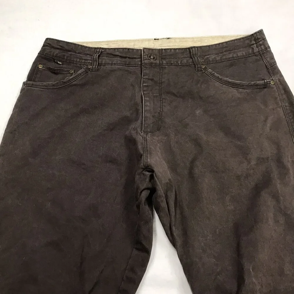 KUHL Rydr Pants Men 36x32 Brown Vintage Patina Dye Articulated Knee Hiking Work - Picture 3 of 16